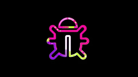 Circles gather in symbol bug. After it crumbles in a line and moves to the Stock Footage 99706907