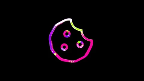 Circles gather in symbol cookie bite. After it crumbles in a line and moves to Stock Footage 99835461