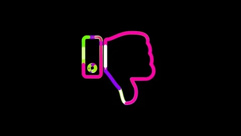 Circles gather in symbol thumbs down. After it crumbles in a line and moves to Video stock 100568314