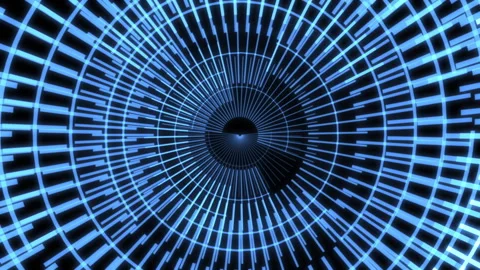 Circles Geometric Patterns Bold Audio Reactive L Blue Animation Loop Video stock 302352519