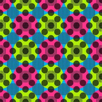 Circles geometric seamless pattern Stock Illustration
