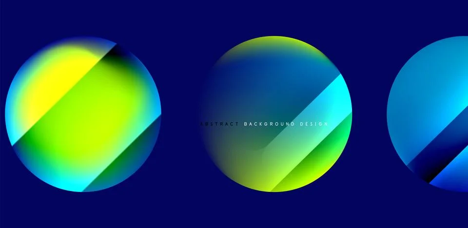 Circles with glossy surface and light and shadow effects abstract background Illustrazione stock