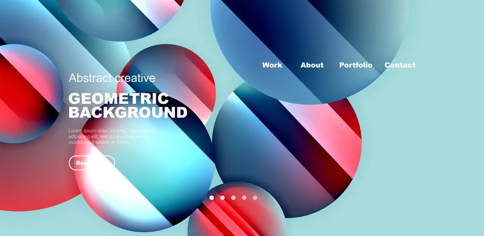 Circles with glossy surface and light and shadow effects abstract background Illustrazione stock