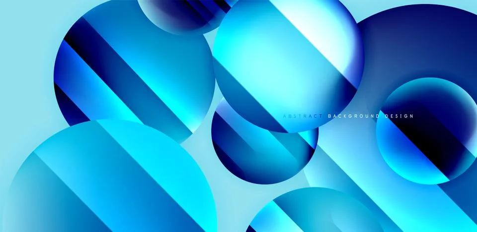 Circles with glossy surface and light and shadow effects abstract background Illustrazione stock