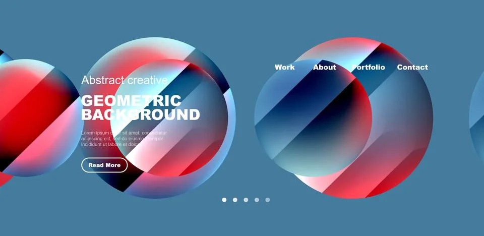 Circles with glossy surface and light and shadow effects abstract background Illustrazione stock