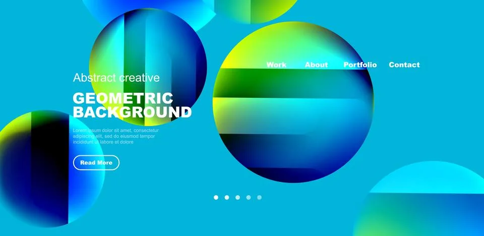 Circles with glossy surface and light and shadow effects abstract background Illustrazione stock