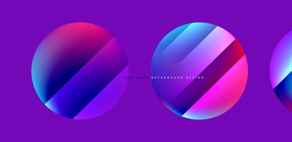 Circles with glossy surface and light and shadow effects abstract background Illustrazione stock