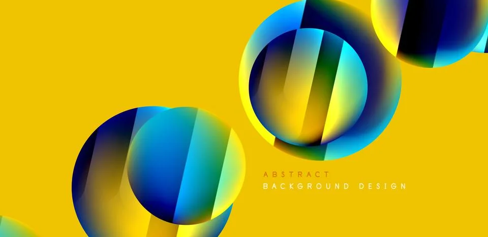 Circles with glossy surface and light and shadow effects abstract background Stock Illustration