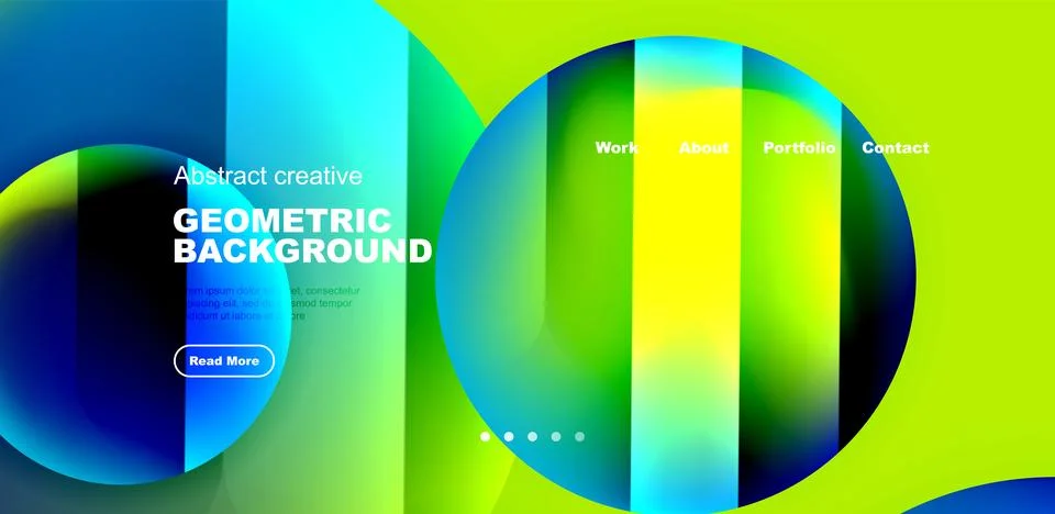 Circles with glossy surface and light and shadow effects abstract background Illustrazione stock