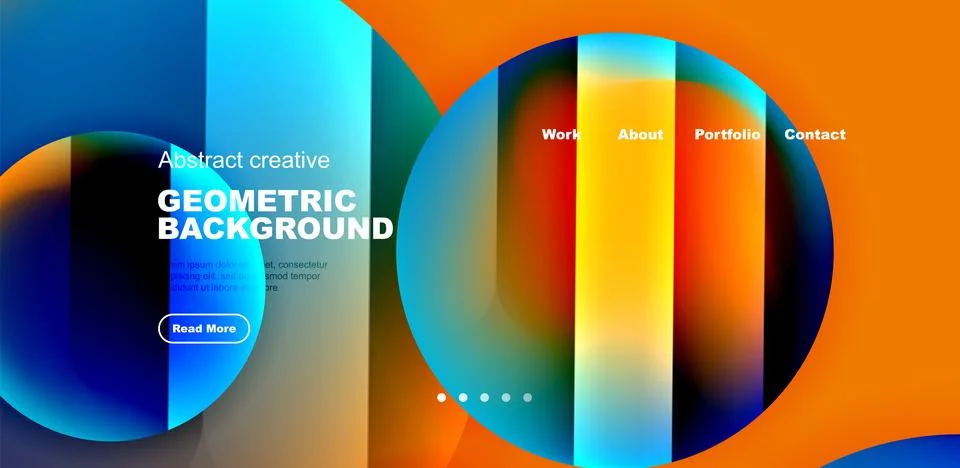 Circles with glossy surface and light and shadow effects abstract background Illustrazione stock