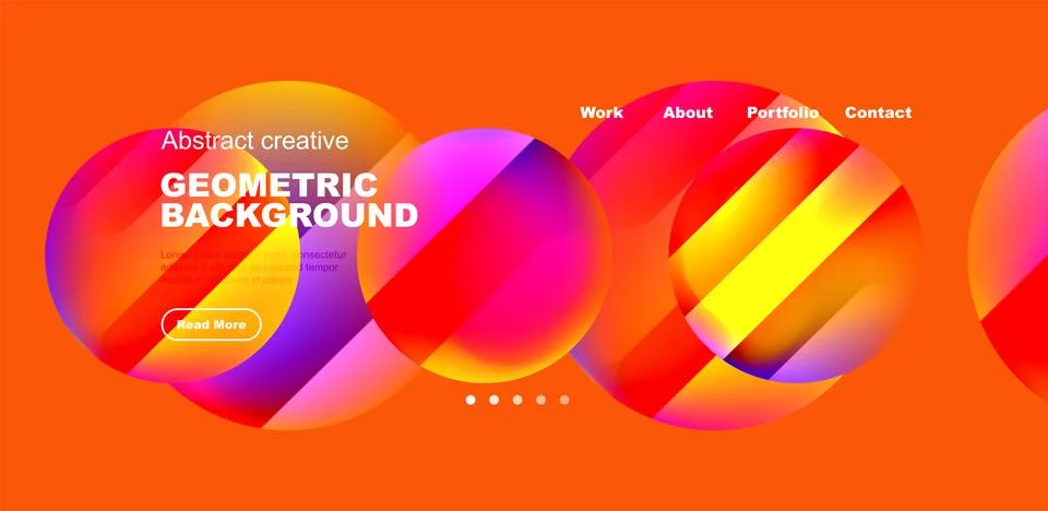 Circles with glossy surface and light and shadow effects abstract background Illustrazione stock