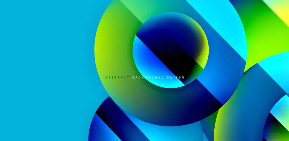 Circles with glossy surface and light and shadow effects abstract background Illustrazione stock