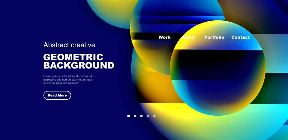 Circles with glossy surface and light and shadow effects abstract background Illustrazione stock