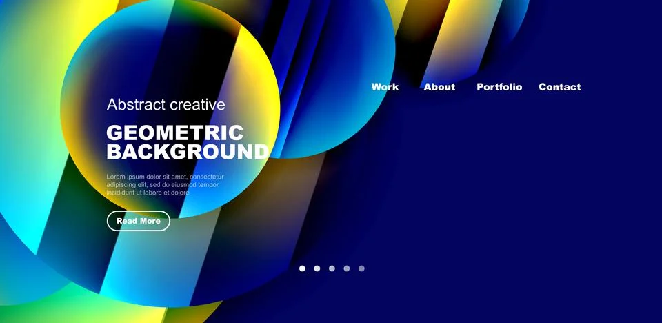 Circles with glossy surface and light and shadow effects abstract background Illustrazione stock