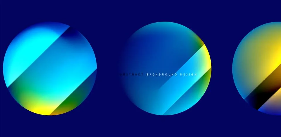 Circles with glossy surface and light and shadow effects abstract background Illustrazione stock