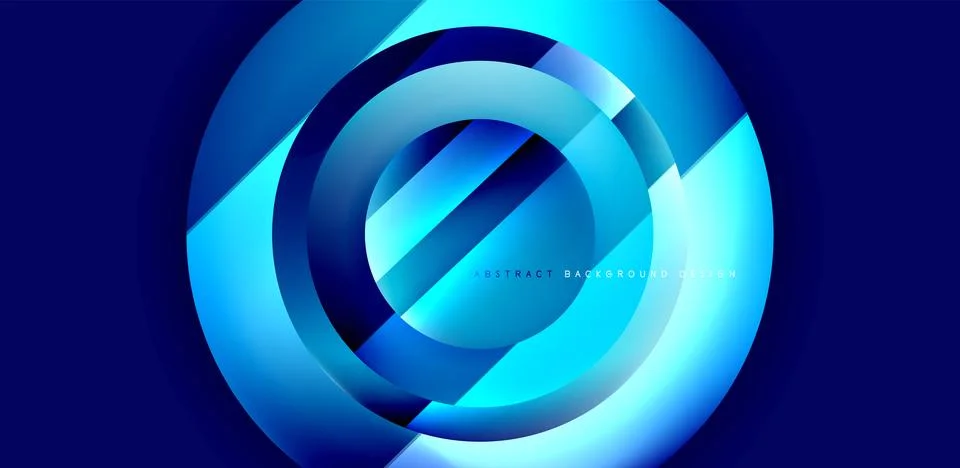Circles with glossy surface and light and shadow effects abstract background Stock Illustration
