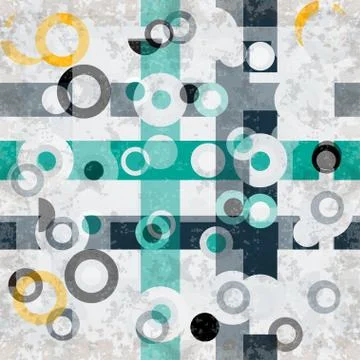 Circles grunge effect abstract geometric background Stock Illustration