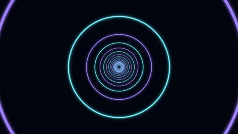 Circles of light in dark background create visual depth and motion Stock Footage 336994402