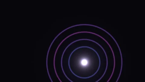 Circles of light expanding in a dark background Stock Footage 338242442