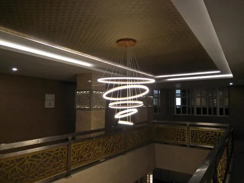 Circles lighting in the building Stock Photos