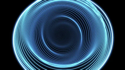Circles Line Ripples More Rings Blue Animation Loop Video stock 336616110