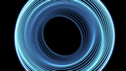 Circles Line Ripples Wobble M Blue Animation Loop Stock Footage 340946105
