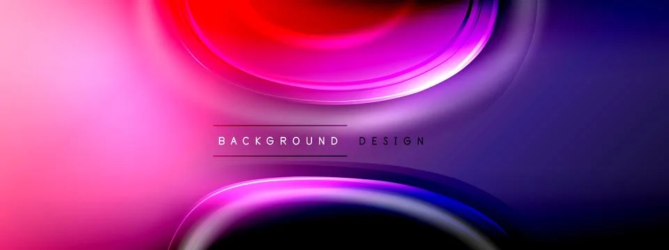 Circles lines and bubbles on bright glowing effect gradient with light and イラスト素材