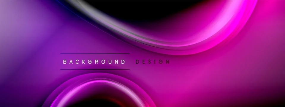 Circles lines and bubbles on bright glowing effect gradient with light and Stock Illustration