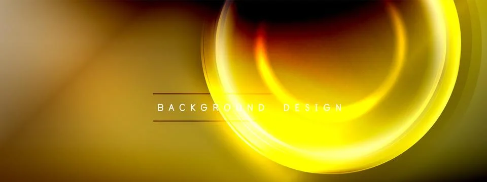 Circles lines and bubbles on bright glowing effect gradient with light and Stock Illustration