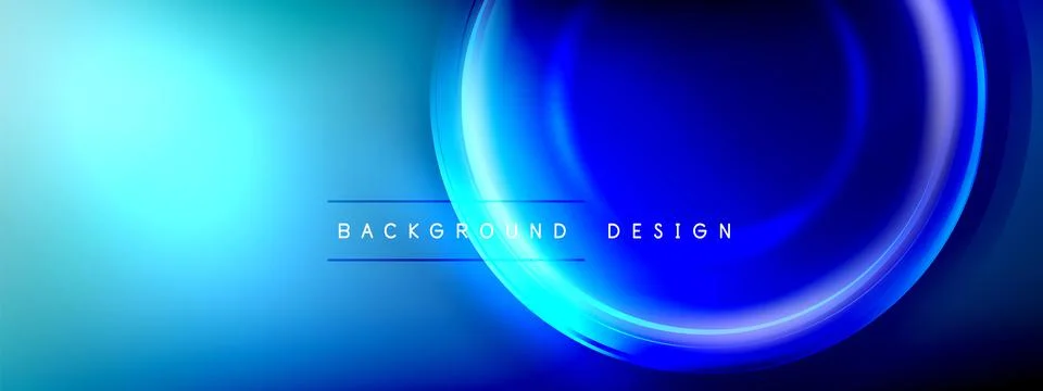 Circles lines and bubbles on bright glowing effect gradient with light and Stock Illustration