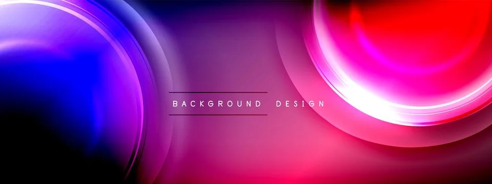 Circles lines and bubbles on bright glowing effect gradient with light and 스톡 일러스트