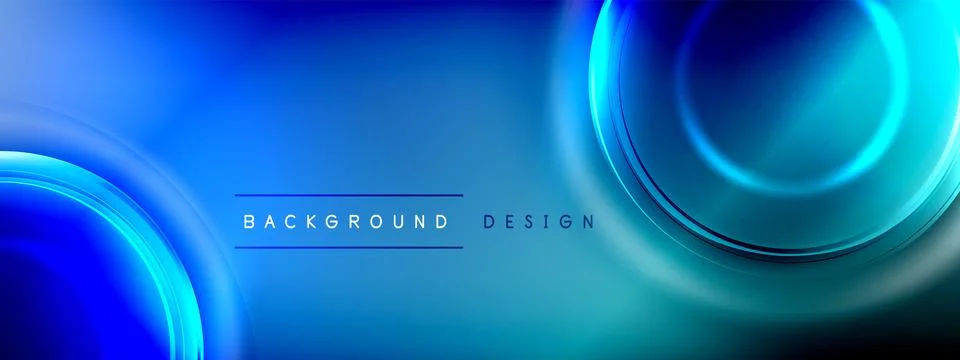 Circles lines and bubbles on bright glowing effect gradient with light and Stock Illustration