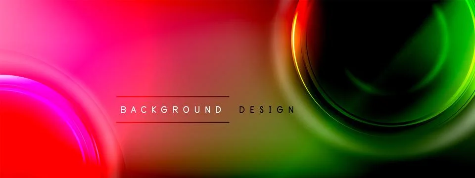 Circles lines and bubbles on bright glowing effect gradient with light and 库存插图