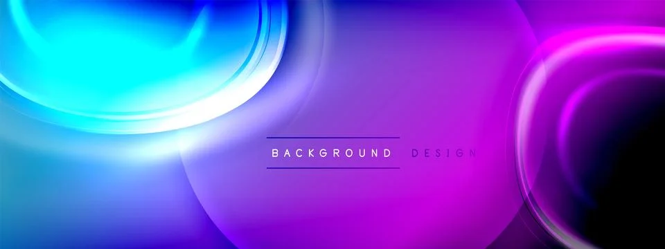 Circles lines and bubbles on bright glowing effect gradient with light and イラスト素材