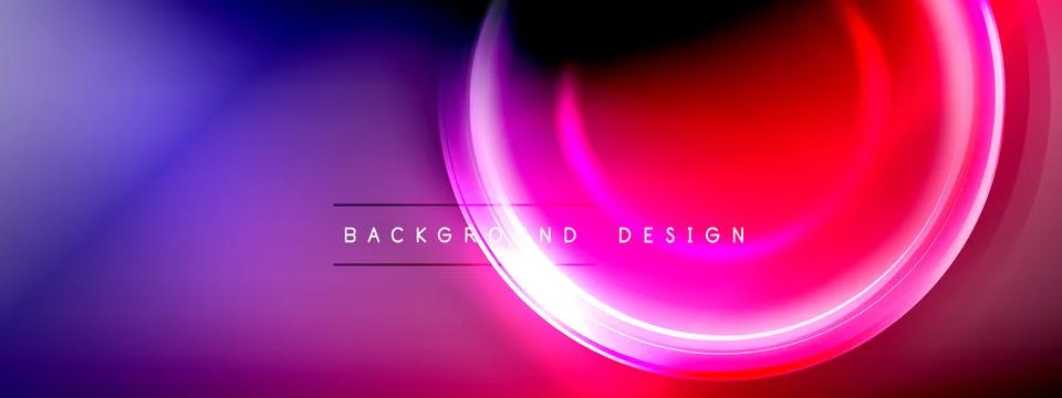 Circles lines and bubbles on bright glowing effect gradient with light and Stock Illustration