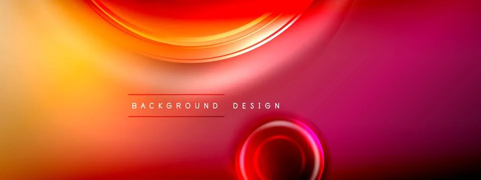 Circles lines and bubbles on bright glowing effect gradient with light and Stock Illustration