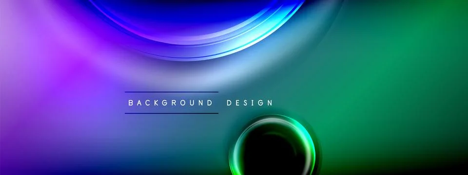 Circles lines and bubbles on bright glowing effect gradient with light and Stock Illustration