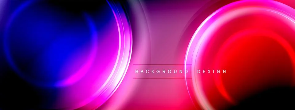 Circles lines and bubbles on bright glowing effect gradient with light and Stock Illustration
