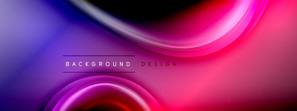 Circles lines and bubbles on bright glowing effect gradient with light and イラスト素材