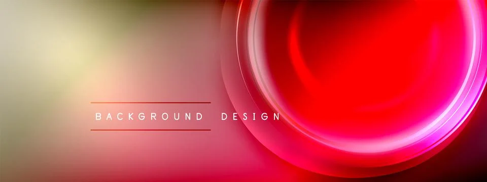 Circles lines and bubbles on bright glowing effect gradient with light and Illustrazione stock