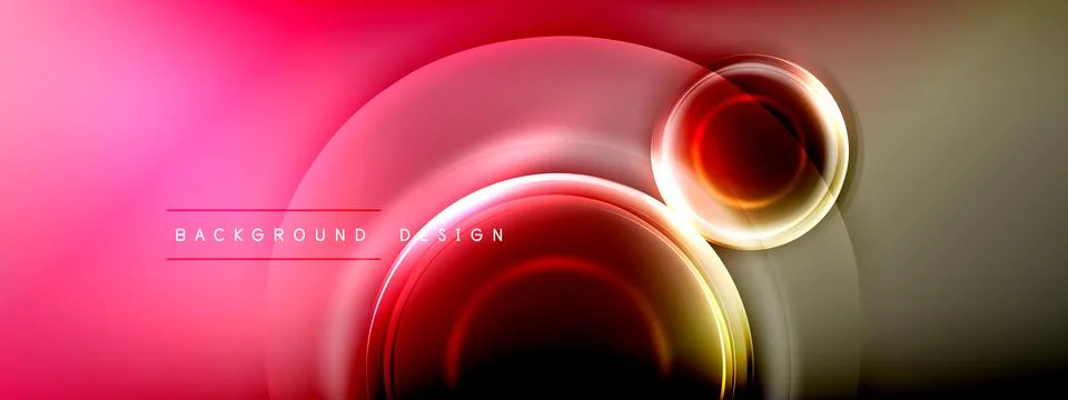Circles lines and bubbles on bright glowing effect gradient with light and 스톡 일러스트