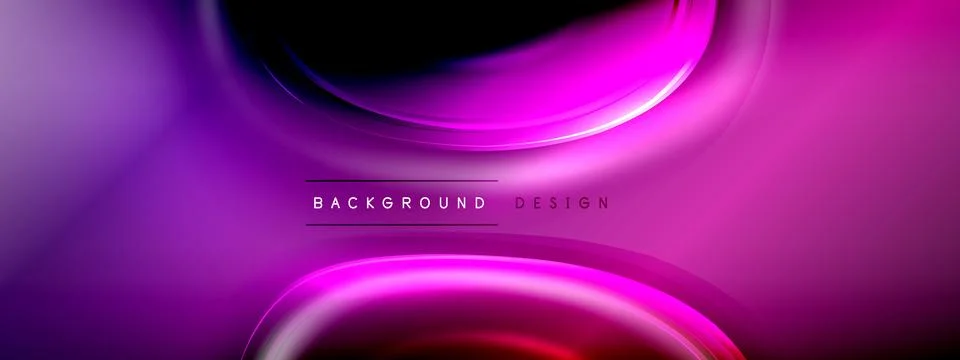 Circles lines and bubbles on bright glowing effect gradient with light and Stock Illustration