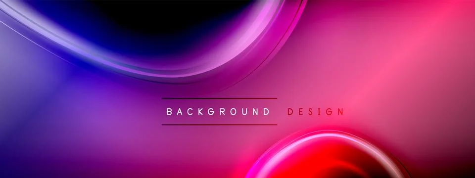 Circles lines and bubbles on bright glowing effect gradient with light and Illustrazione stock