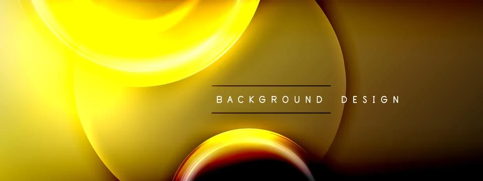 Circles lines and bubbles on bright glowing effect gradient with light and Illustrazione stock