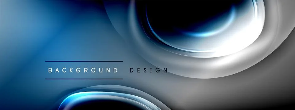 Circles lines and bubbles on bright glowing effect gradient with light and Stock Illustration