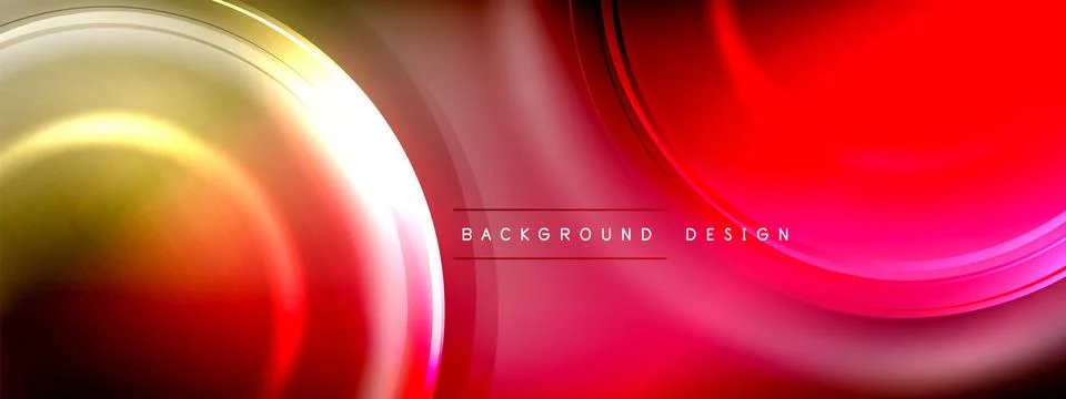 Circles lines and bubbles on bright glowing effect gradient with light and Illustrazione stock