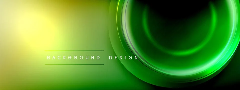 Circles lines and bubbles on bright glowing effect gradient with light and Stock Illustration