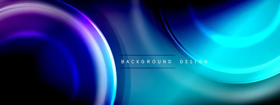 Circles lines and bubbles on bright glowing effect gradient with light and Stock Illustration