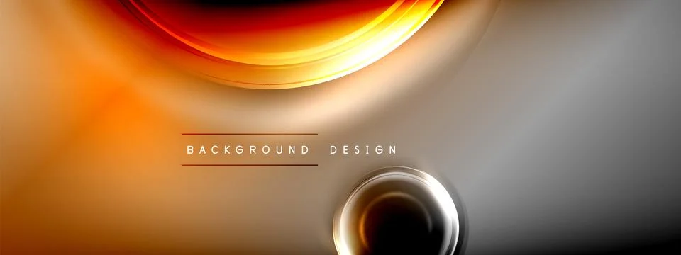 Circles lines and bubbles on bright glowing effect gradient with light and 库存插图