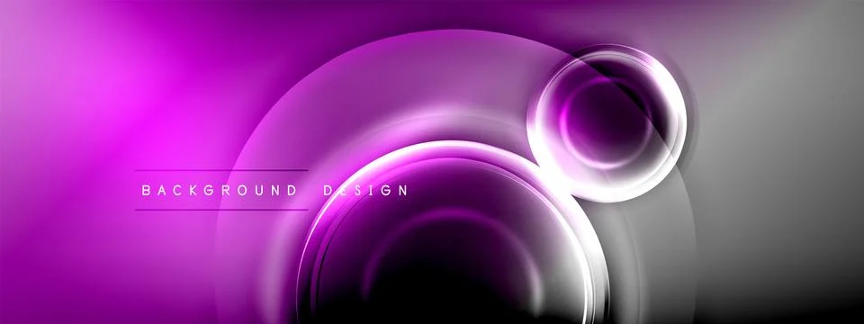 Circles lines and bubbles on bright glowing effect gradient with light and 스톡 일러스트